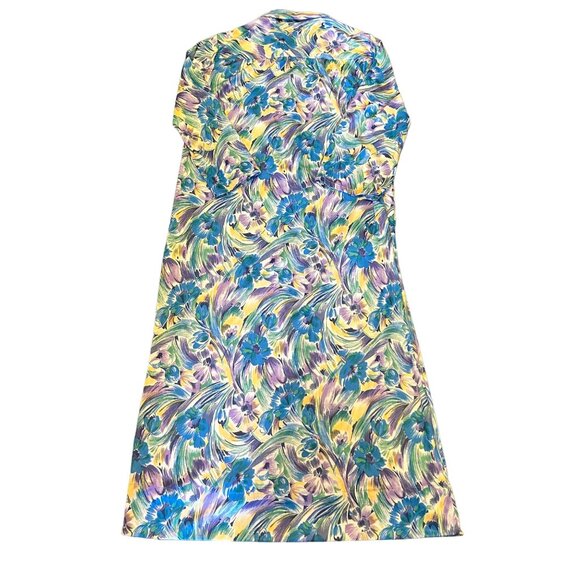 Vintage Novelty Floral Print Pearl Snap Button Down Dress Nightgown M - Picture 6 of 6